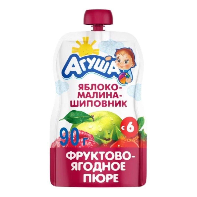 Пюре Агуша Я сам яблоко-малина-шиповник дойпак 90г