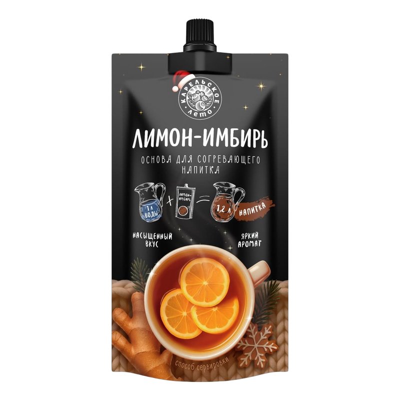 Основа для напитков Карельское лето Лимонный с имбирем 200г