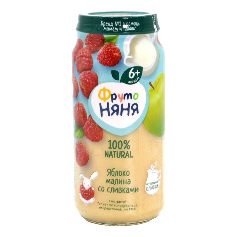 Пюре Фруто-няня яблоко/малина/сливки 250г