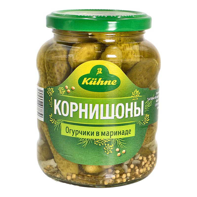 Корнишоны Кюхне в маринаде 330г ст/б