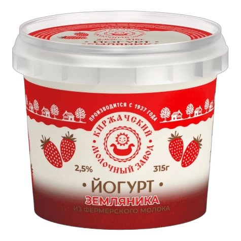 Йогурт Киржачский МЗ Земляника 2,5% 315г