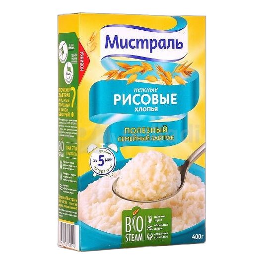 Хлопья Мистраль рисовые 400г