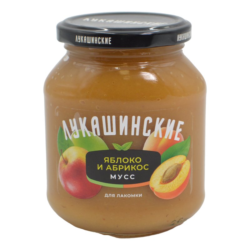 Мусс Лукашинские яблочно-абрикосовый нежный 370г