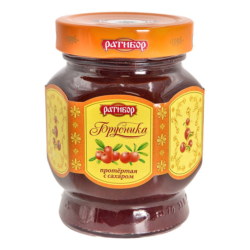 Брусника Ратибор протертая с сахаром 365г