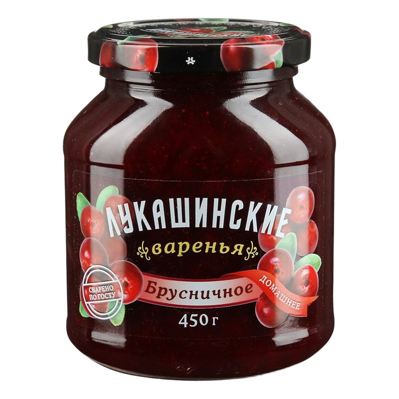 Варенье Лукашинские брусника 450г