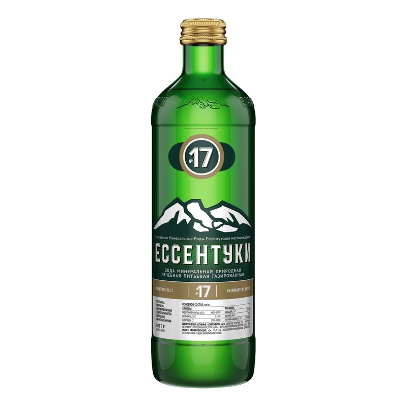 Вода Ессентуки №17 Кавказские Мин Воды лечебно-столовая газ 0,45л ст/б винт