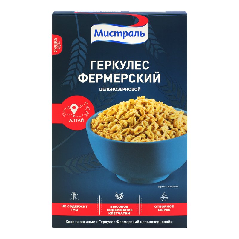 Хлопья Мистраль фермерские геркулес 400г