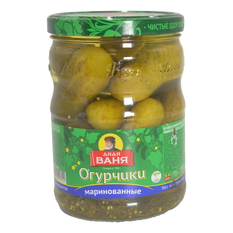 Огурцы Дядя Ваня маринованные слабокислые 950г