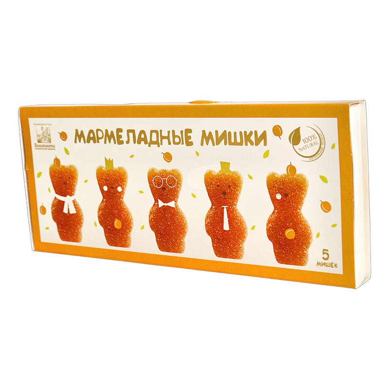 Мармелад Коломчаночка Мишки натуральный абрикосовый 155г