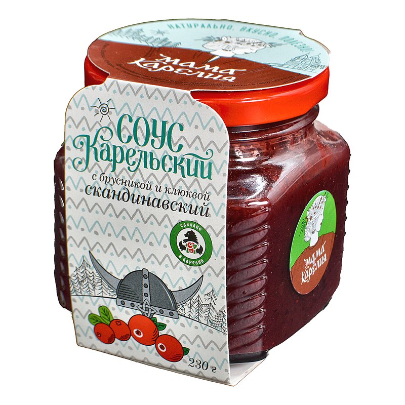 Соус Карельский скандинавский из брусники и клюквы с пряностями 230г ст/б