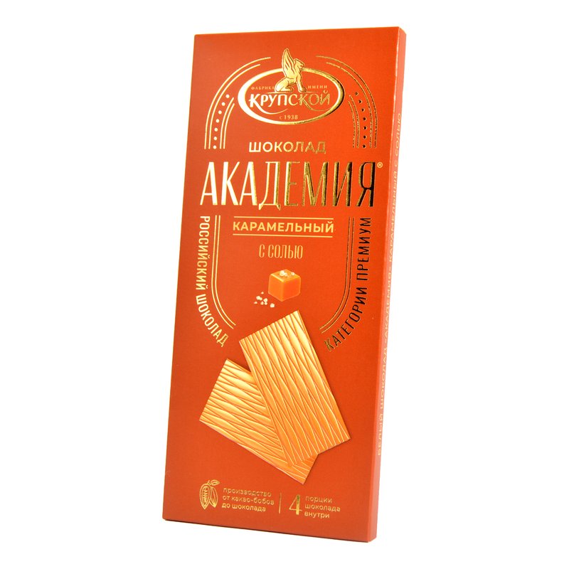 Шоколад Крупская КФ Академия карамельный с солью 88г
