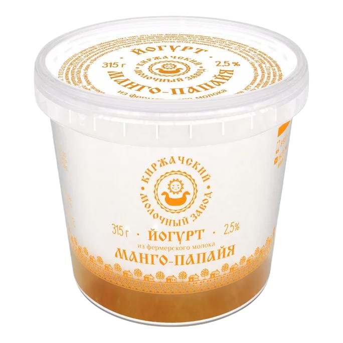 Йогурт Киржачский МЗ Манго-папайя 2,5% 315г