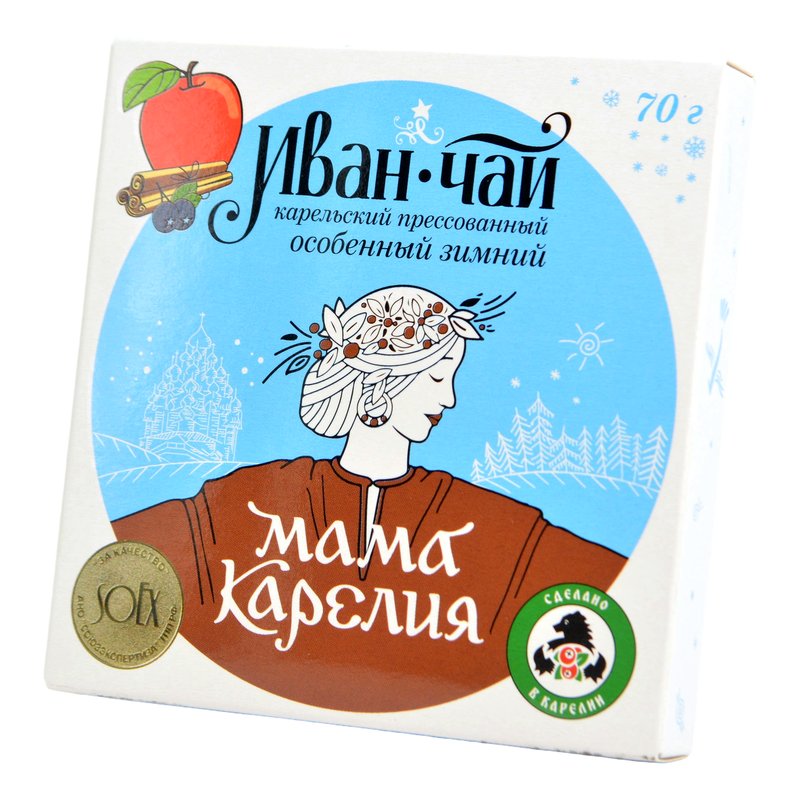 Чай Мама Карелия Иван-чай карельский особенный зимний 70г прессованный