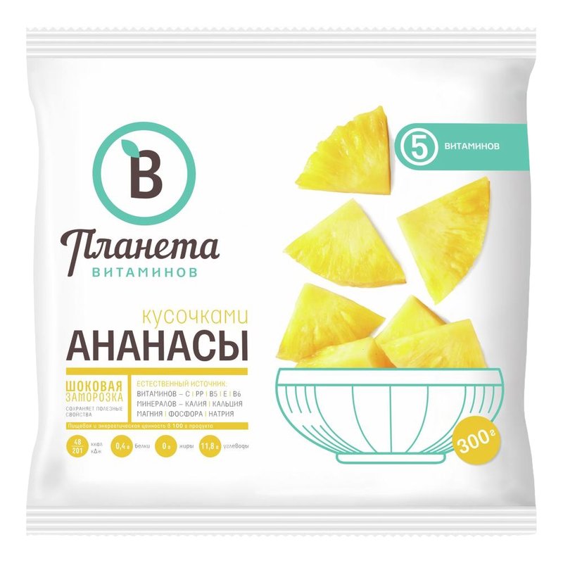 Ананасы Планета витаминов кусочками 300г