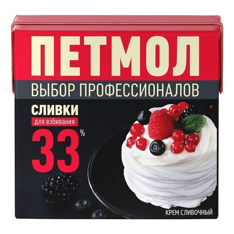 Сливки Петмол стерилизованные жир.33% 0,5л