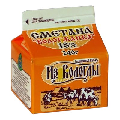 Сметана Вологжанка жир.18% 240г