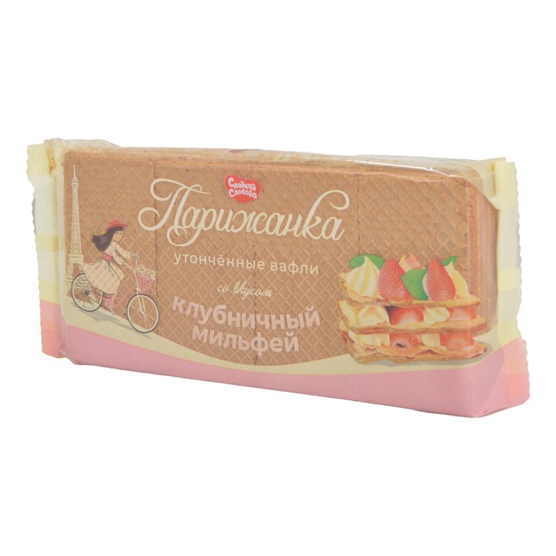 Вафли Парижанка со вкусом клубничный мильфей 210г