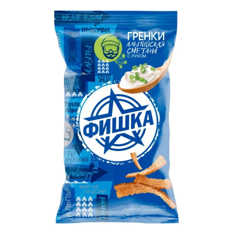 Гренки Фишка ржаные со вкусом сметаны и лука 40г