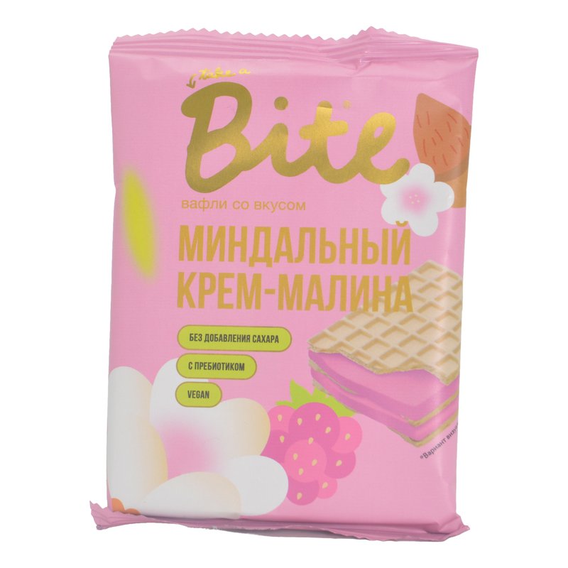 Вафли Бите малина-миндальный крем без сахара 30г