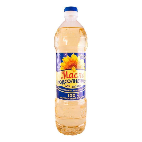 Масло подсолнечное рафинированное (1 сорт) ГОСТ 1,0л