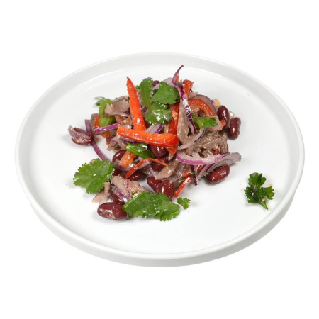 Салат с говядиной,овощами,фасолью и грецкими орехами "Лотос Гурман"