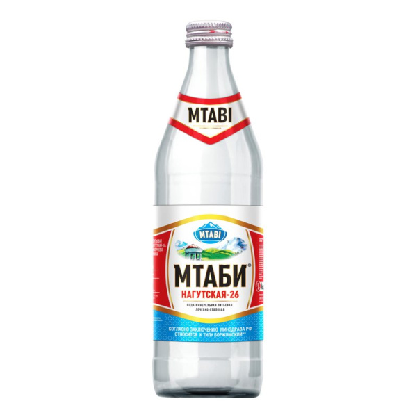 Вода минеральная Мтаби Нагутская-26 лечебно-столовая 0,45л ст/б