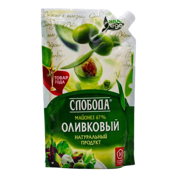 Майонез Слобода оливковый 67% 400мл