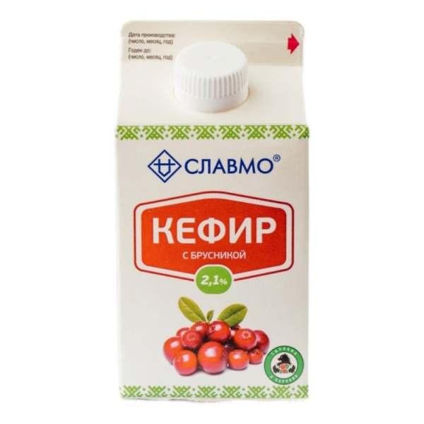 Кефир Славмо с брусникой 2,1% 500г