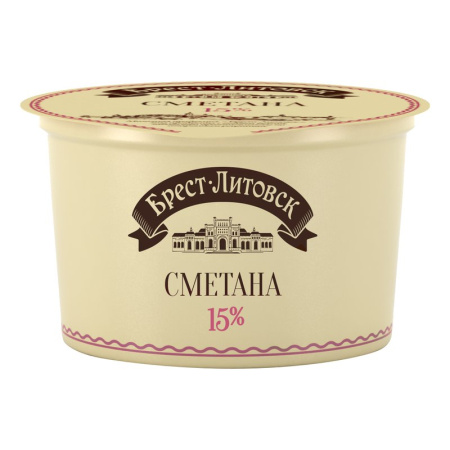 Сметана Брест-Литовская 15% 180г