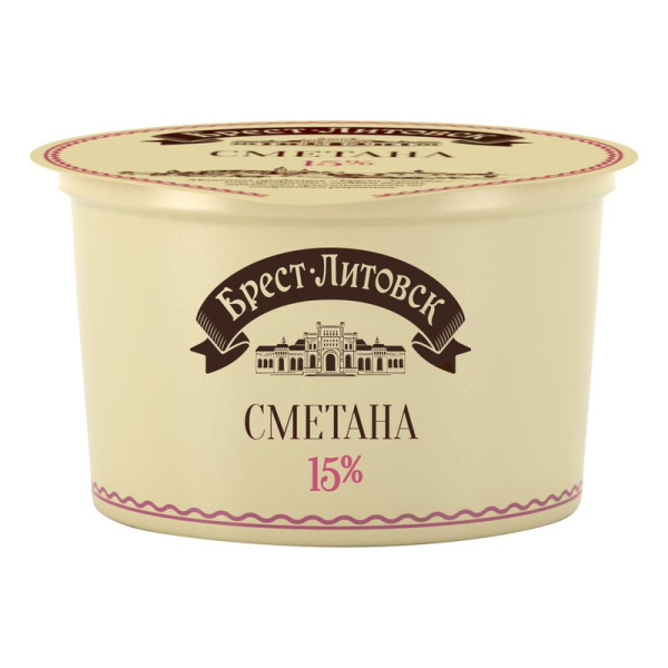 Сметана Брест-Литовская 15% 180г