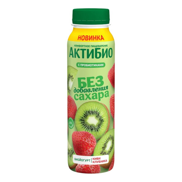 Биойогурт АктиБио киви-клубника безлактозный 1,5% 260г бут