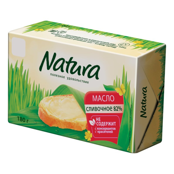 Масло Натура сливочное 82% 180г