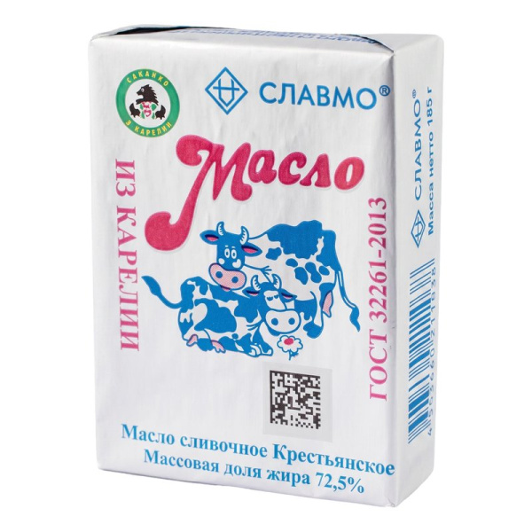 Масло Славмо крестьянское 72,5% 185г