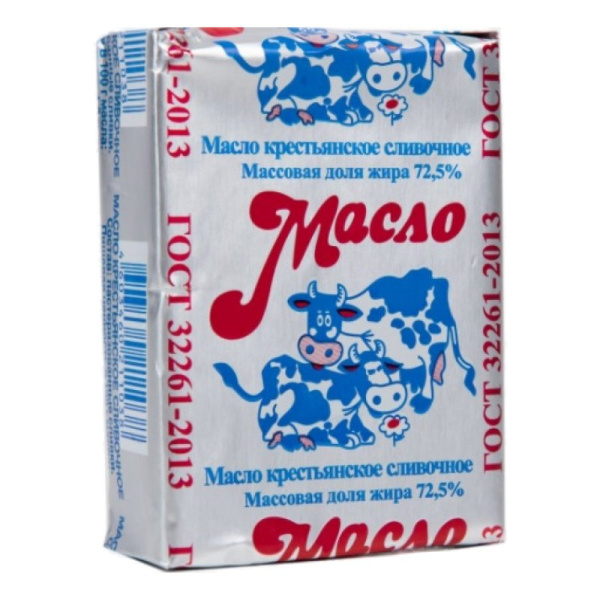 Масло Славмо крестьянское 72,5% 185г