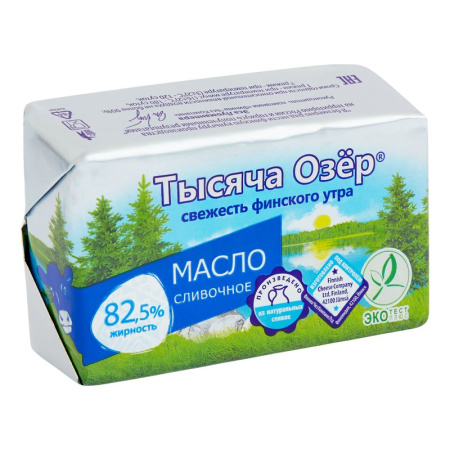 Масло Тысяча озер сладкосливочное 82,5% 180г