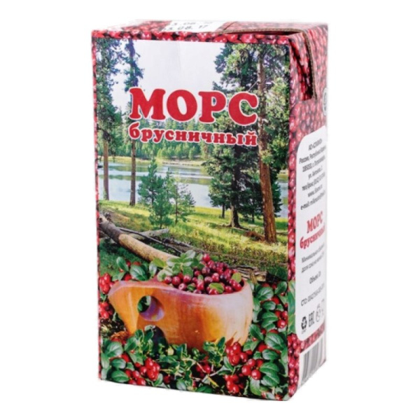 Морс Славмо брусничный 1л тетра пак