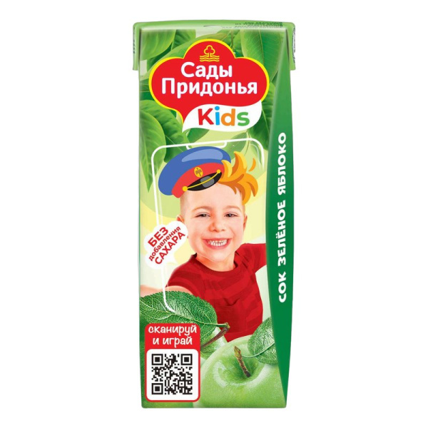 Сок Сады Придонья яблоко зеленое детский 0,2л