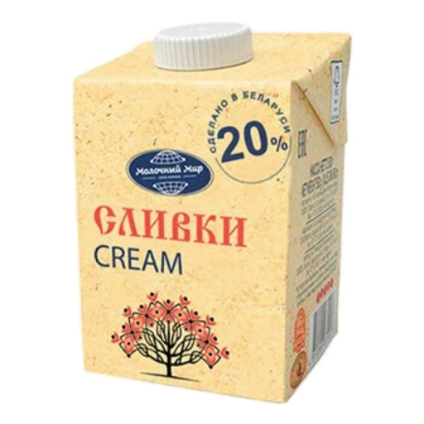 Сливки Молочный мир питьевые стерилизованные 20% 500г