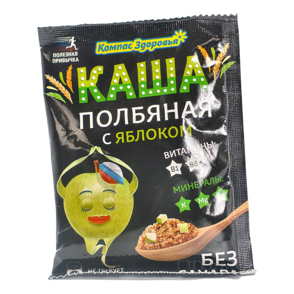 Каша Компас здоровья полбяная с яблоком 30г