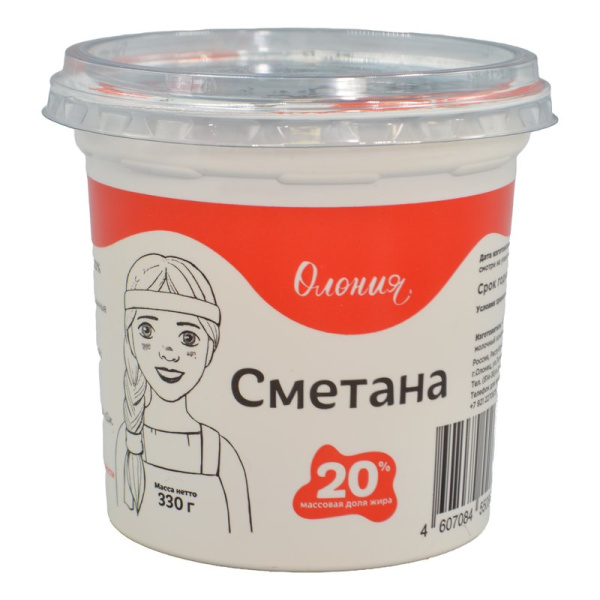Сметана Олонецкий мк жир.20% 330г