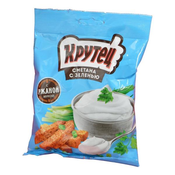 Сухарики Крутец со вкусом сметана с зеленью 80г