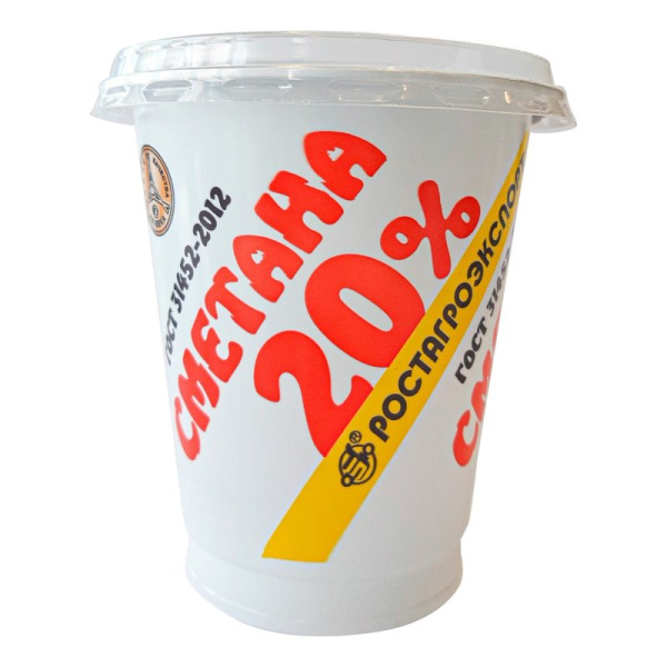 Сметана РАЭ 20% 320г стакан
