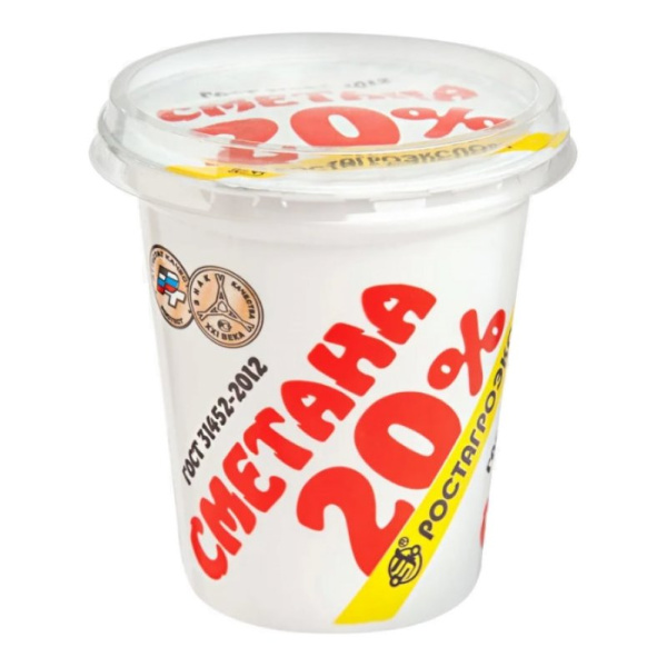 Сметана РАЭ 20% 320г стакан