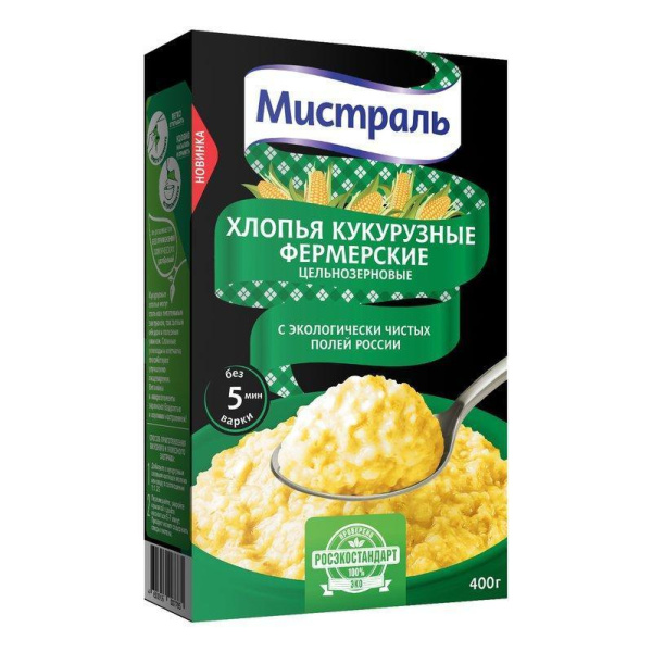 Хлопья Мистраль фермерские кукурузные 400г