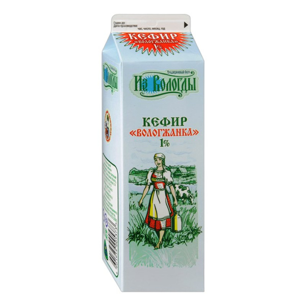Кефир Вологжанка 1% 1л
