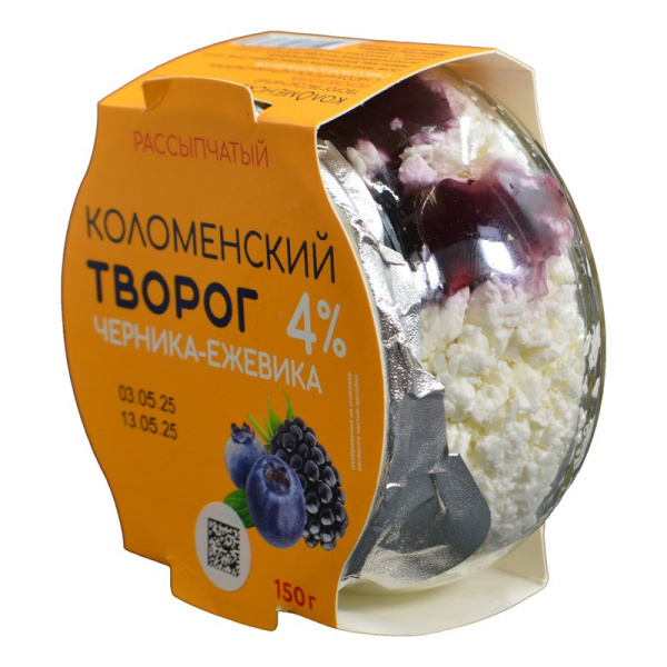 Творог Коломенский рассыпчатый черника-ежевика 4,0% 150г