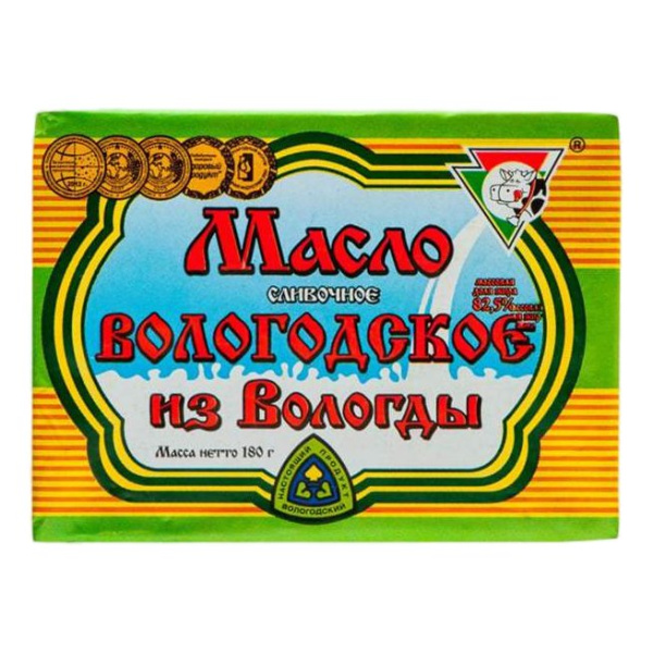 Масло Вологодское сливочное 82,5% 180г