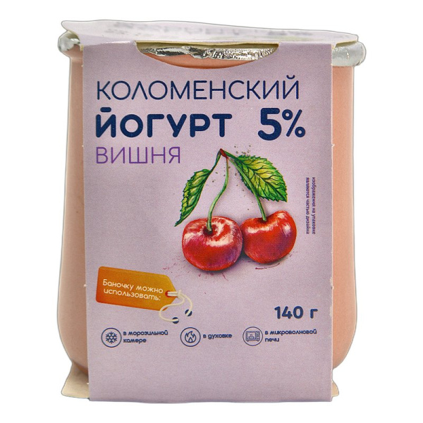 Йогурт Коломенский из молока вишня 5% 140г