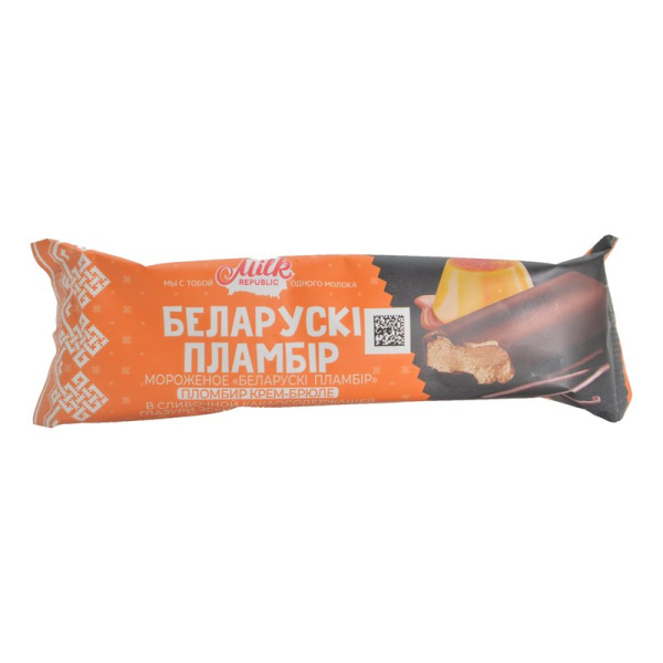 Мороженое Белорусский пломбир эскимо крем-брюле 80г