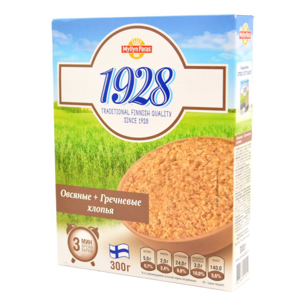 Хлопья Мюллян Парас овсяные+гречневые 300г